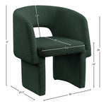 Emmet Boucle Fabric Upholstered Dining / Accent Chair in Green