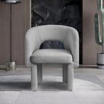 Emmet Boucle Fabric Upholstered Dining / Accent Chair in Grey