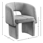 Emmet Boucle Fabric Upholstered Dining / Accent Chair in Grey
