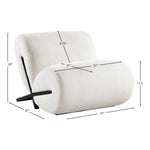 Akira Fabric Upholstered Accent Chair in Cream