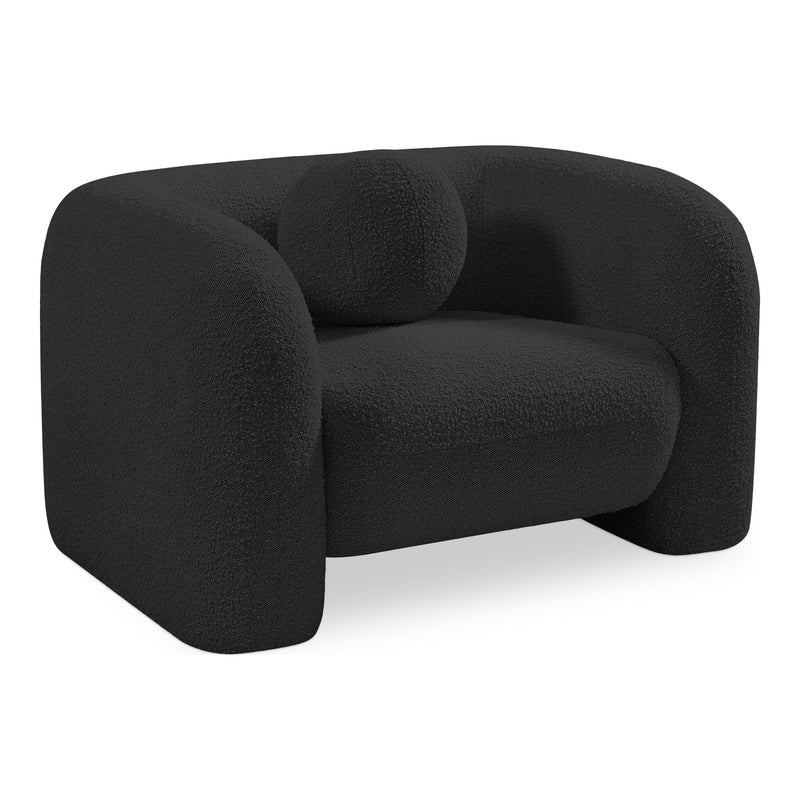 Emory Boucle Fabric Upholstered Chair in Black