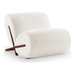 Akira Fabric Upholstered Accent Chair in Cream