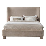 Penny Chenille Fabric Upholstered King Bed in Beige