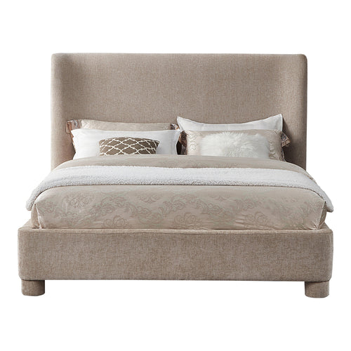 Penny Chenille Fabric Upholstered King Bed in Beige