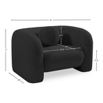 Emory Boucle Fabric Upholstered Chair in Black