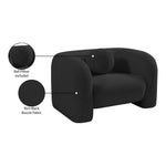 Emory Boucle Fabric Upholstered Chair in Black