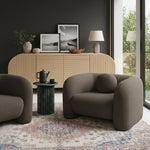 Emory Boucle Fabric Upholstered Chair in Brown
