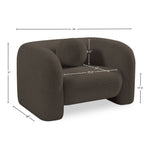 Emory Boucle Fabric Upholstered Chair in Brown