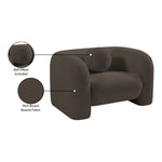 Emory Boucle Fabric Upholstered Chair in Brown