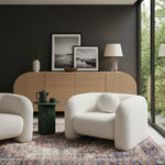 Emory Boucle Fabric Upholstered Chair in Cream