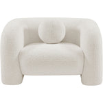 Emory Boucle Fabric Upholstered Chair in Cream