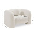 Emory Boucle Fabric Upholstered Chair in Cream