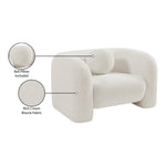 Emory Boucle Fabric Upholstered Chair in Cream