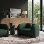 Emory Boucle Fabric Upholstered Chair in Green