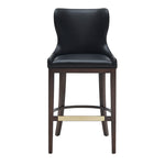 Blair Wood Upholstered Barstool in Black