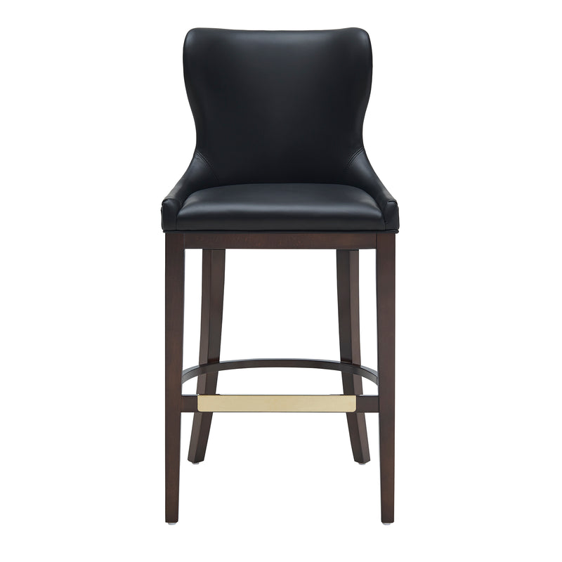 Blair Wood Upholstered Barstool in Black