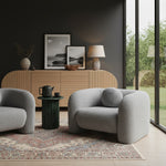 Emory Boucle Fabric Upholstered Chair in Grey