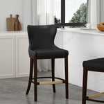 Blair Wood Upholstered Barstool in Black