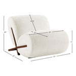 Akira Fabric Upholstered Accent Chair in Cream