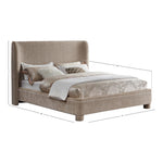 Penny Chenille Fabric Upholstered King Bed in Beige