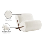 Akira Fabric Upholstered Accent Chair in Cream