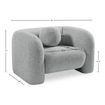 Emory Boucle Fabric Upholstered Chair in Grey