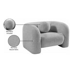 Emory Boucle Fabric Upholstered Chair in Grey