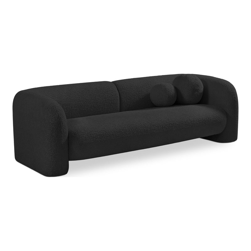 Emory 89" Boucle Fabric Upholstered Sofa in Black