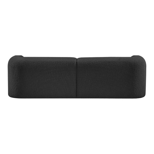 Emory 89" Boucle Fabric Upholstered Sofa in Black