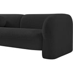 Emory 89" Boucle Fabric Upholstered Sofa in Black