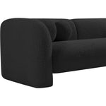 Emory 89" Boucle Fabric Upholstered Sofa in Black