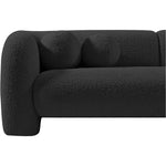 Emory 89" Boucle Fabric Upholstered Sofa in Black