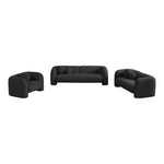 Emory 89" Boucle Fabric Upholstered Sofa in Black
