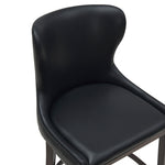Blair Wood Upholstered Barstool in Black