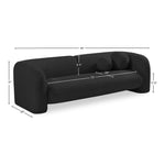 Emory 89" Boucle Fabric Upholstered Sofa in Black
