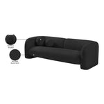 Emory 89" Boucle Fabric Upholstered Sofa in Black