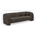 Emory 89" Boucle Fabric Upholstered Sofa in Brown