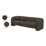 Emory 89" Boucle Fabric Upholstered Sofa in Brown