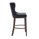 Blair Wood Upholstered Barstool in Black