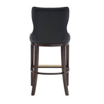 Blair Wood Upholstered Barstool in Black