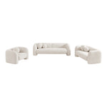 Emory 89" Boucle Fabric Upholstered Sofa in Cream