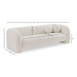 Emory 89" Boucle Fabric Upholstered Sofa in Cream