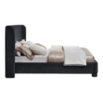 Penny Chenille Fabric Upholstered King Bed in Black