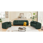Emory 89" Boucle Fabric Upholstered Sofa in Green