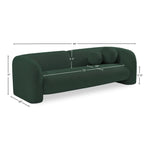 Emory 89" Boucle Fabric Upholstered Sofa in Green
