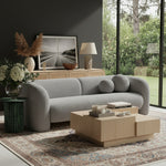 Emory 89" Boucle Fabric Upholstered Sofa in Grey