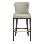 Blair Wood Upholstered Barstool in Stone