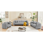 Emory 89" Boucle Fabric Upholstered Sofa in Grey