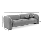 Emory 89" Boucle Fabric Upholstered Sofa in Grey