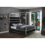 Encore Vegan Leather Upholstered King Bed (4 Boxes) in Black
